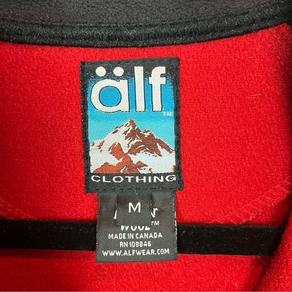 VTG KUHL Alf Women's Wool Coat Sz M Nordic Alpine Warm Minimalist Red Thumb Hole - Picture 6 of 16